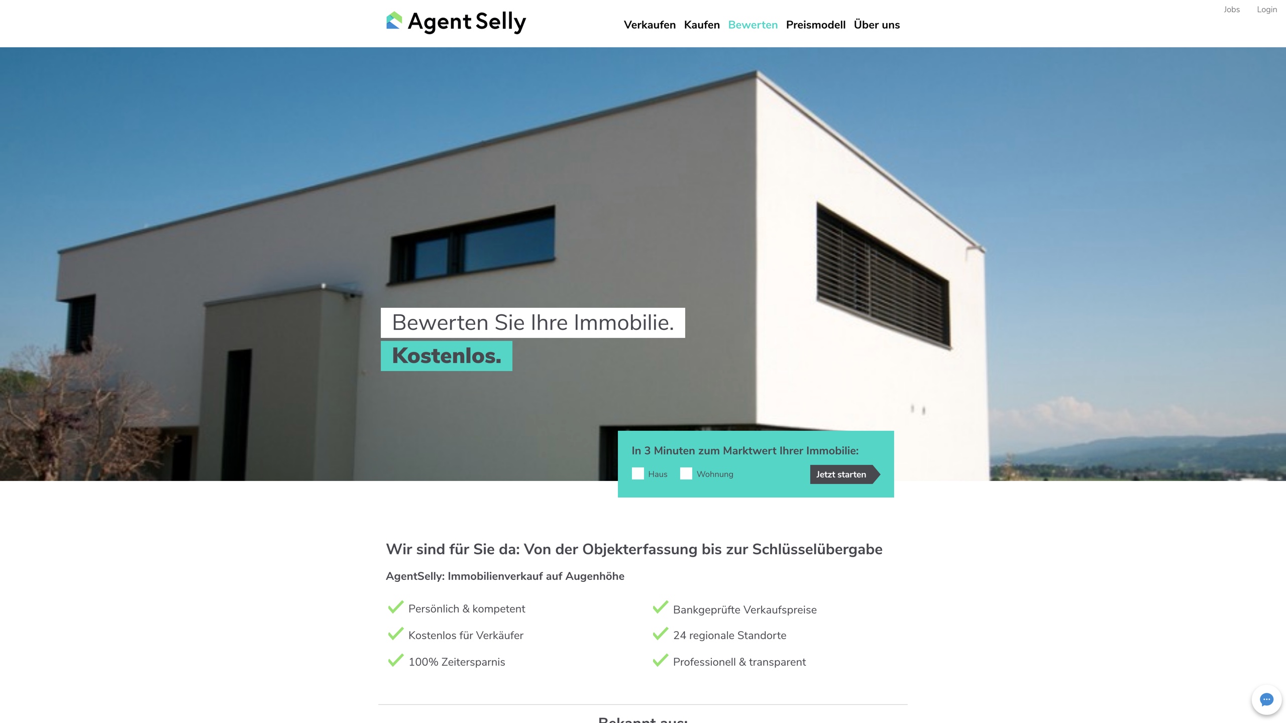 Agent selly Screenshot der Website